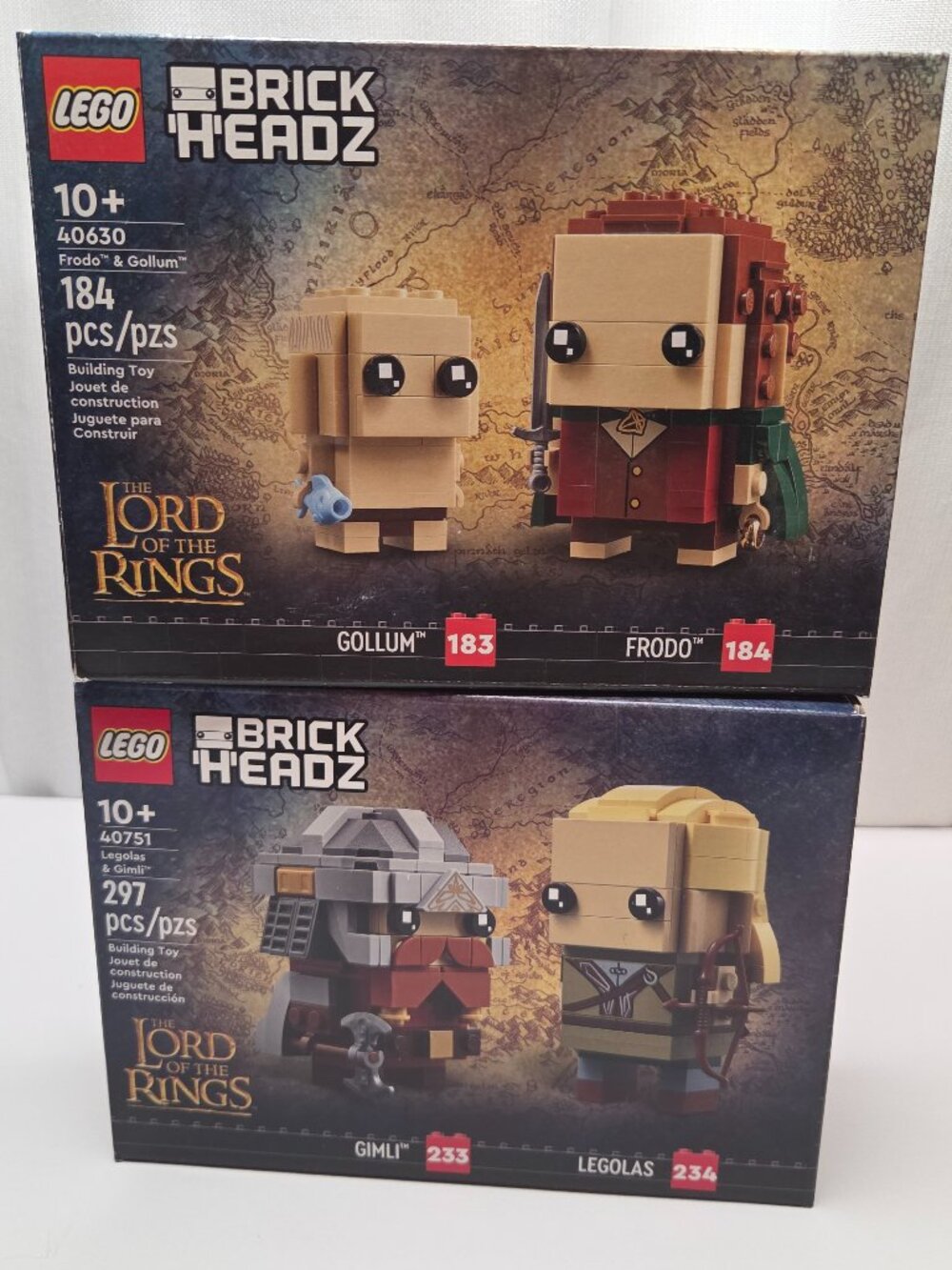 LEGO Lord of the Rings Brickheadz Legolas & Gimli 40751 + Frodo & Gollum 40630